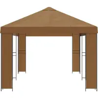 vidaXL Garten Pavillon 6 x 3 m Beige Polyester und Stahl 190 gsm