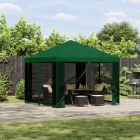 vidaXL Möbel Garten Pavillon mit Seitenwänden 3 x 3 m GrünPavillons & Partyzelte - Pavillons & Partyzelte c8532