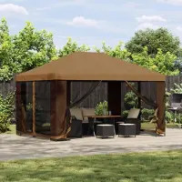vidaXL Möbel Pavillon 4 x 3 m Beige Polyester und Stahl 190 gsmPavillons & Partyzelte - Pavillons & Partyzelte c8536