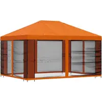 vidaXL Garten Pavillon mit Seitenwänden 4 x 3 m Orange