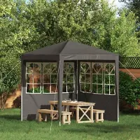 Prolenta Maison Exclusive - Partyzelt-Seitenteil 2 Stk. 200 x 195 cm Anthrazit PE und Stahl