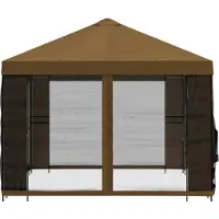 vidaXL Garten Pavillon mit Seitenwänden 4 x 3 m Taupe