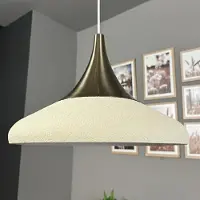 Bamyum Hängelampe Paladin Weiß Metall Ø35cm, Lampenschirm Wohnzimmer Industrial Vintage, Pendelleuchte Esstisch, Küchenlampe Hängend