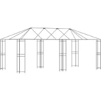 vidaXL “2026 Modern“ Schwarz Gazebo Rahmen 6 x 3 m Schwarz Stahl - Designermöbel 95087 - Pavillons & Partyzelte