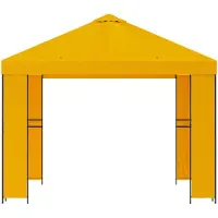 vidaXL Pavillon 3 x 3 m Gelb Polyester und Stahl 190 gsm