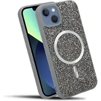 Cadorabo Hülle für Apple iPhone 13 / 14 Glitzer Schutzhülle in Grau | Gr.: onesize