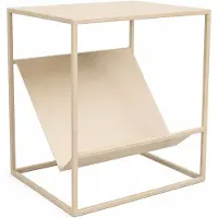Loft42 Freek Beistelltisch mit Zeitschriften- oder Zeitungsablage - Metall - Beige - 47x36x29