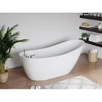 Vente-unique Freistehende Badewanne mit Armatur 170 x 75 x 73 cm Weiß 282 L NATALIA