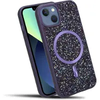 Cadorabo Hülle für Apple iPhone 13 / 14 Glitzer Schutzhülle in Lila | Gr.: onesize