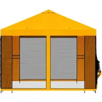 vidaXL Garten Pavillon mit Seitenwänden 3 x 3 m Gelb