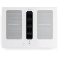 Klarstein Full House Induktionskochfeld mit Dunstabzug - 70cm, 4 Zonen, Flexzonen, 6000W Boost, Touch, Timer, Kindersicherung, Restwärmeanzeige, integrierter Abzug, Glaskeramik, Schwarz, White