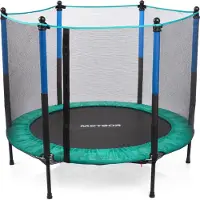 Meteor Kindertrampolin TRP-50 mit Netz Ø140 cm – Indoor & Outdoor – bis 50 kg – mit Reißverschluss & Schaumstoffschutz