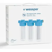 Wessper TripleMax 10" 3-Stufen Wasserfilter Vorfilter – 1" IG Messing – 2L Gehäuse, 3000 l/h – für Hauswasser, Brunnen & Garten
