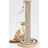 Markenlos 3 in 1 Interaktives Katzenspielzeug, Katze Sisal Seil Massierender Kratzbaum, Katzenspielzeug für Indoor