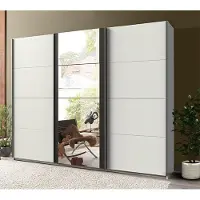 Wimex Schwebetürenschrank Kleiderschrank Bern 225cm weiß raw steel