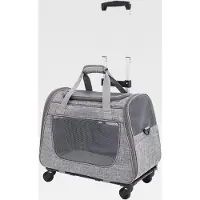 Markenlos Katzentragetasche Transporttasche mit Rollen Haustiertragetasche auf Rädern Haustier Reisetasche 2 in 1 Trolley Haustier Katze Tasche für Tierarztbesuche Auto Zug Flugzeug