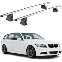 Aurilis Alu Dachträger für Bmw 3er Touring E91 2006-2012 T-Nut 75 kg 2tlg Silber