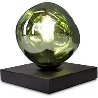 Licht-Erlebnisse Tischleuchte Schlafzimmer Glas Grün Metall E14 17,5 cm Tischlampe Modern