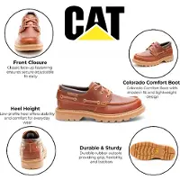 CAT () Herren-Stiefel aus dunkelrotbraunem Leder, niedrig geschnitten - Colorado Boat Lo