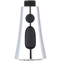 OEM 3-Strahl Auslauf-Duschkopf, abnehmbar, Edelstahl, Chrom, für G1/2 Beckenmischer