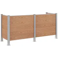 vidaXL Mülltonnenzaun Braun 237 x 85 x 115 cm Aluminium und WPC