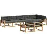 vidaXL Outdoor-Sofagarnitur 6 stk. Weiß und Anthrazit Polyester