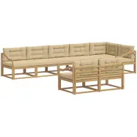 vidaXL Outdoor-Sofagarnitur 6 stk. Weiß und Beige Polyester