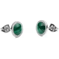 Daniel Wellington Stylish Stud Earrings With Malachite And Crystals Audrey Dw00401419