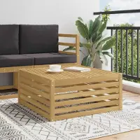 vidaXL Möbel Tisch für Outdoor Massivholz Akazie Weiß 79 x 79 x 37 cmGartenstühle - Gartenstühle c8589