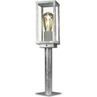 Licht-Erlebnisse Wegeleuchte mit Dämmerungssensor, 50 cm hoch, verzinktes Aluminium Glas, IP44, E27, Stehlampe Garten Terrasse