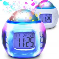 Retoo Wecker Himmel Stern Projektor Led 7In1 Uhr Thermometer Melodien Nachtlicht