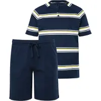 JP 1880 Langer Schlafanzug in navy blau | Gr.: 3XL