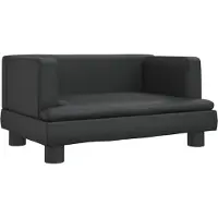 Syfax Hundebett Schwarz 60x40x30 cm Kunstleder