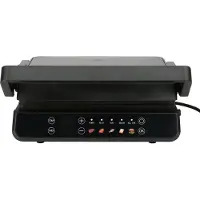 LUND Elektrogrill Kontaktgrill & Tischgrill 2000W abnehmbaren Antihaftplatten, 5 Programme, manueller Temperaturregelung, Timer, LED-Display, Auffangschale