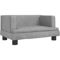 Syfax Hundebett Hellgrau 60x40x30 cm Samt