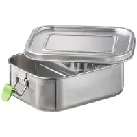 Unyqoos Edelstahl-Lunchbox 800 ml – auslaufsichere Brotdose mit flexibler Trennwand, luftdichter Silikondichtung & Clip-Verschluss, spülmaschinenfest, für Schule & Büro