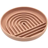 Unyqoos Anti‑Schling‑Napf (Slow Feeder) aus Silikon mit Saugfuß – rutschfeste Hundefutterschale für kleine bis mittelgroße Hunde, Khaki