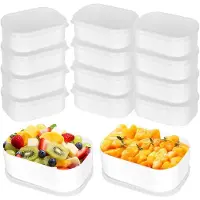 Unyqoos 12er-Set kompakte, wiederverwendbare Frischhaltedosen 280 ml – quadratisch & stapelbar, transparenter Kunststoff, BPA‑frei, mikrowellen- & spülmaschinenfest, für unterwegs