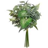 Unyqoos Künstliche Eukalyptus- & Anthurium-Zweige, 59 cm – realistische grüne Kunstzweige für Vase, Wohnzimmer, Büro, Boho- & skandinavische Dekoration