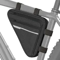 Unyqoos Rahmentasche für Mountainbike, 25 x 6 x 22 cm (1,5 L) – wasserdicht, reflektierend, dreieckiges Design, Platz für Schloss bis 110 cm