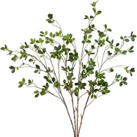 Unyqoos 4er-Set naturgetreue künstliche Zweige, grün, 110 cm – wetterfester Kunststoff, flexibel formbar für Vase, Wohnzimmer & Büro