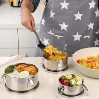 Unyqoos Edelstahl-Lunchbox Set (3x) 350/650/1000 ml – 304 Edelstahl, auslaufsichere Deckel mit Silikon-Dichtung & Sicherheitsverschluss, BPA-frei, inkl. Tragebeutel