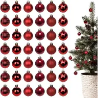 Unyqoos Set mit 42 unzerbrechlichen, matten Weihnachtskugeln aus Kunststoff – 6 Oberflächen für Baum- & Festdeko