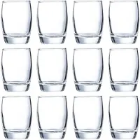 Unyqoos Set mit 12 Schnapsgläsern, 60 ml - 66 mm hoch, hochwertiges Glas, spülmaschinenfest – elegantes Design für Spirituosen und Shots