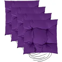 Unyqoos Sitzkissen 40×40×4 cm – wasserabweisend & wetterfest, für Gartenmöbel & drinnen, 100% Polyester, Hohlfaserfüllung, hypoallergen, mit Befestigungsbändern
