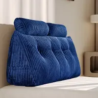 Unyqoos 3‑in‑1 Rückenkissen & Keilkissen – ergonomisches Lesekissen mit Polyesterfüllung, abnehmbarer waschbarer Bezug, Seitenfach für Bett & Sofa