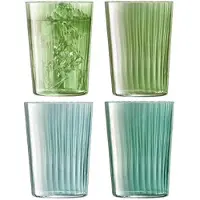 Unyqoos Set mit 4 grünen Trinkgläsern 560 ml – hochwertiges Glas, farbenfrohes Edelstein‑Design, ideal für Wasser, Wein & Saft