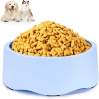 Unyqoos 2‑in‑1 drehbarer Futternapf mit Anti‑Schling‑Funktion, BPA‑freies Polypropylen, 4/6,5 cm Tiefe, rutschfest (6 Gummipads) für kleine & mittlere Hunde & Katzen