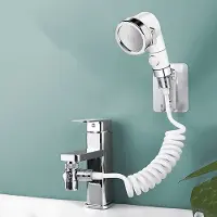 Unyqoos Multifunktionales Duschkopf-Set mit 1,5 m Teleskopstange, 3 Strahlarten, G1/2-kompatibel, Wand- oder Spülkastenmontage ohne Bohren
