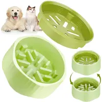 Unyqoos 2-in-1 Futternapf – Anti‑Schling- & normaler Napf, drehbarer Einsatz, 17 cm, BPA‑freies Polypropylen, rutschfest, für Hunde & Katzen